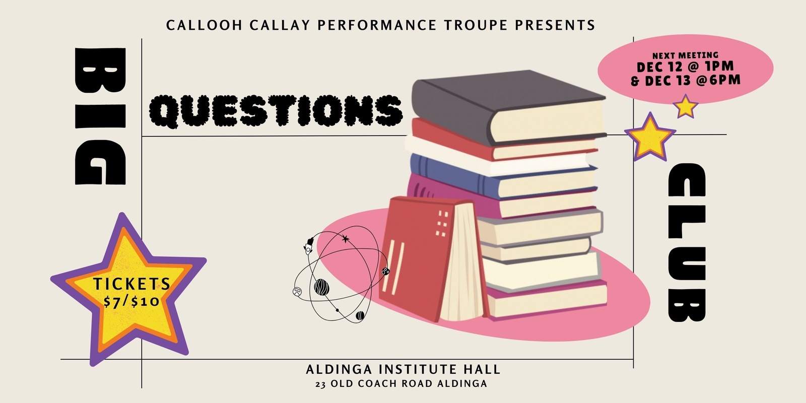 Banner image for Callooh Callay Performance Troupe Presents - BIG QUESTIONS CLUB 