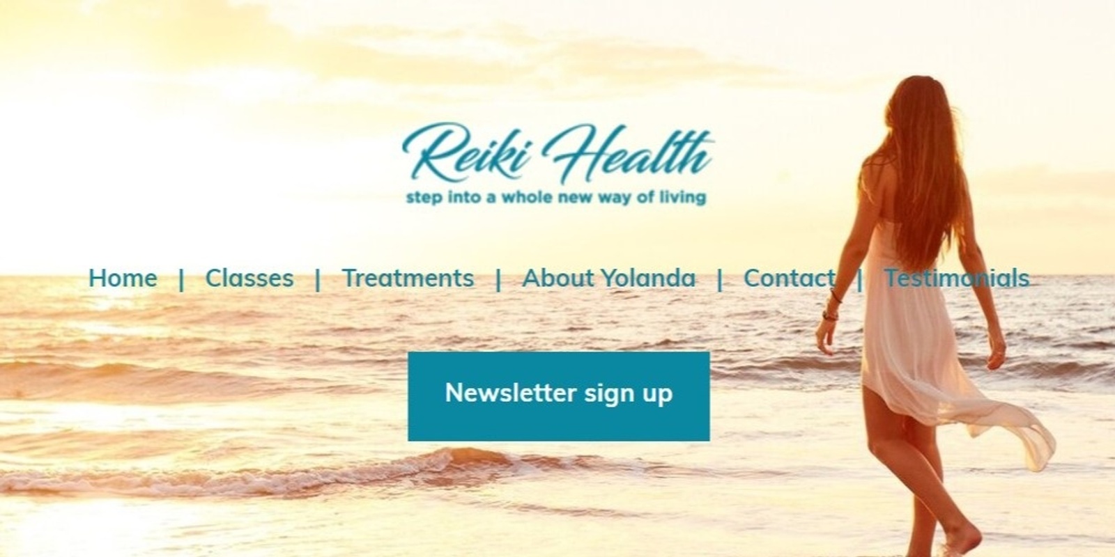Yolanda Cholmondeley-Smith, Reiki Health NZ's banner