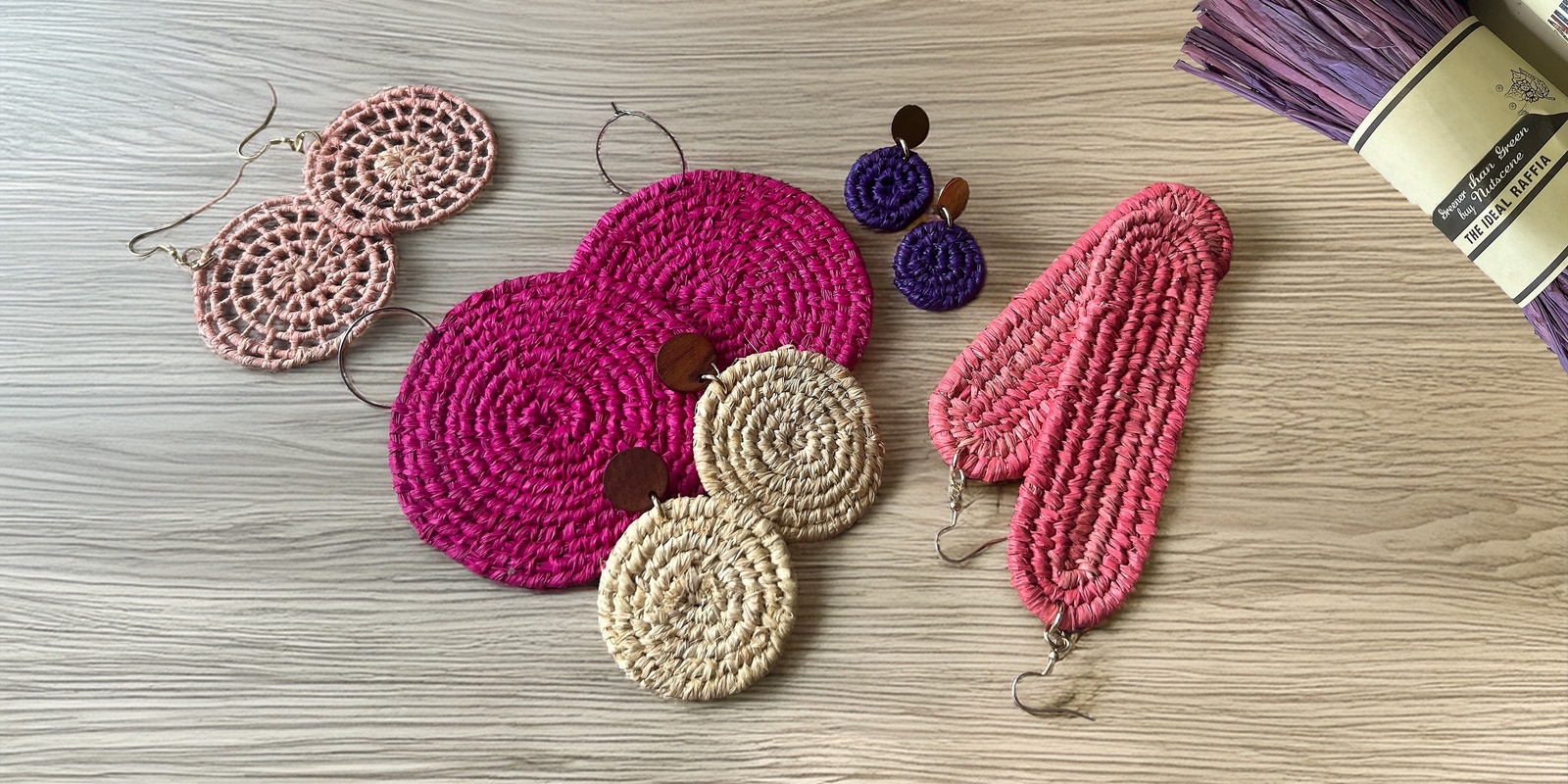 Banner image for Learn to Weave! Make a pair of beautiful raffia earrings 