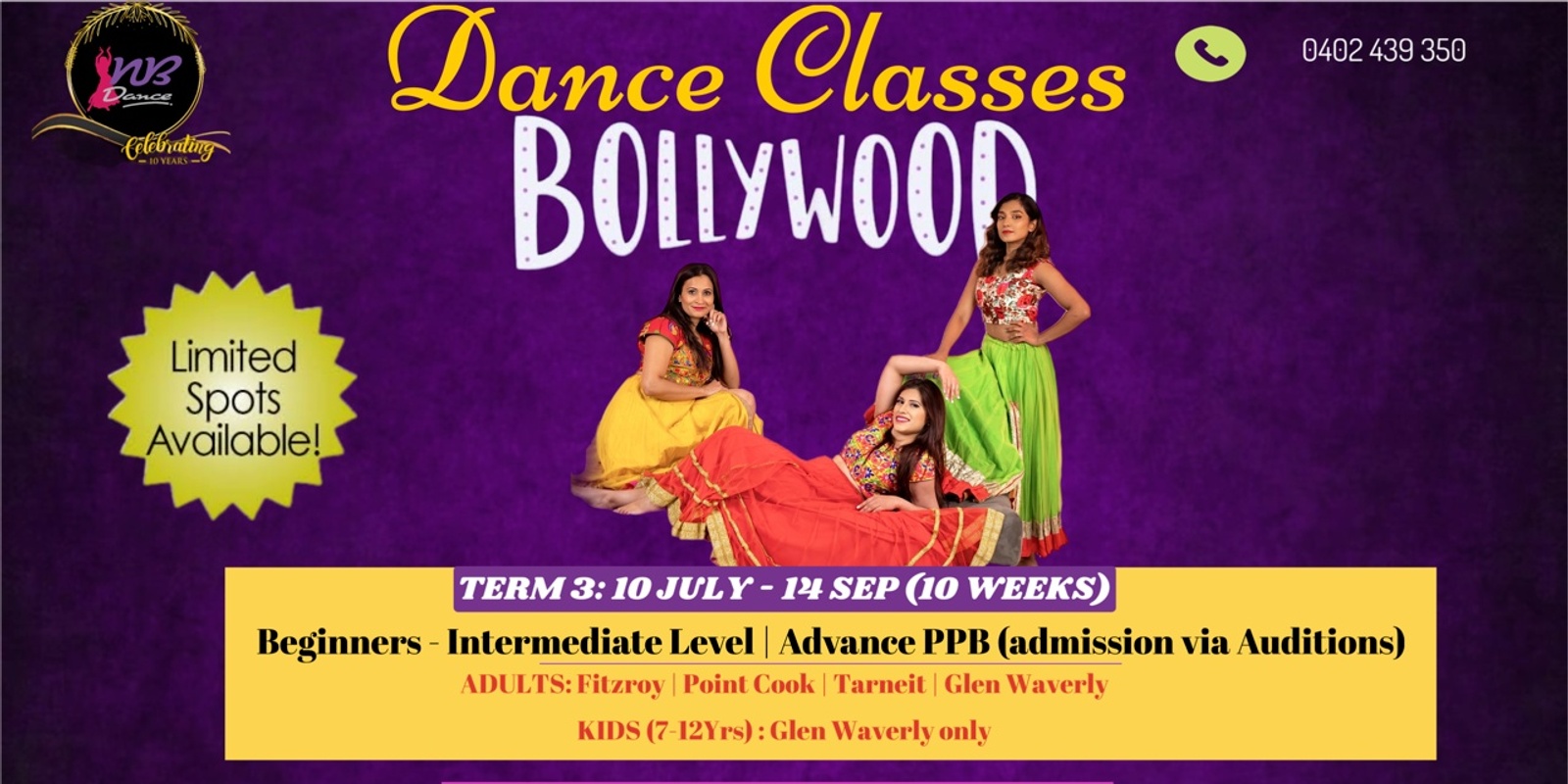 Banner image for Term 3, 2023 Bollywood Dance Classes Adults & Kids (All Locations)