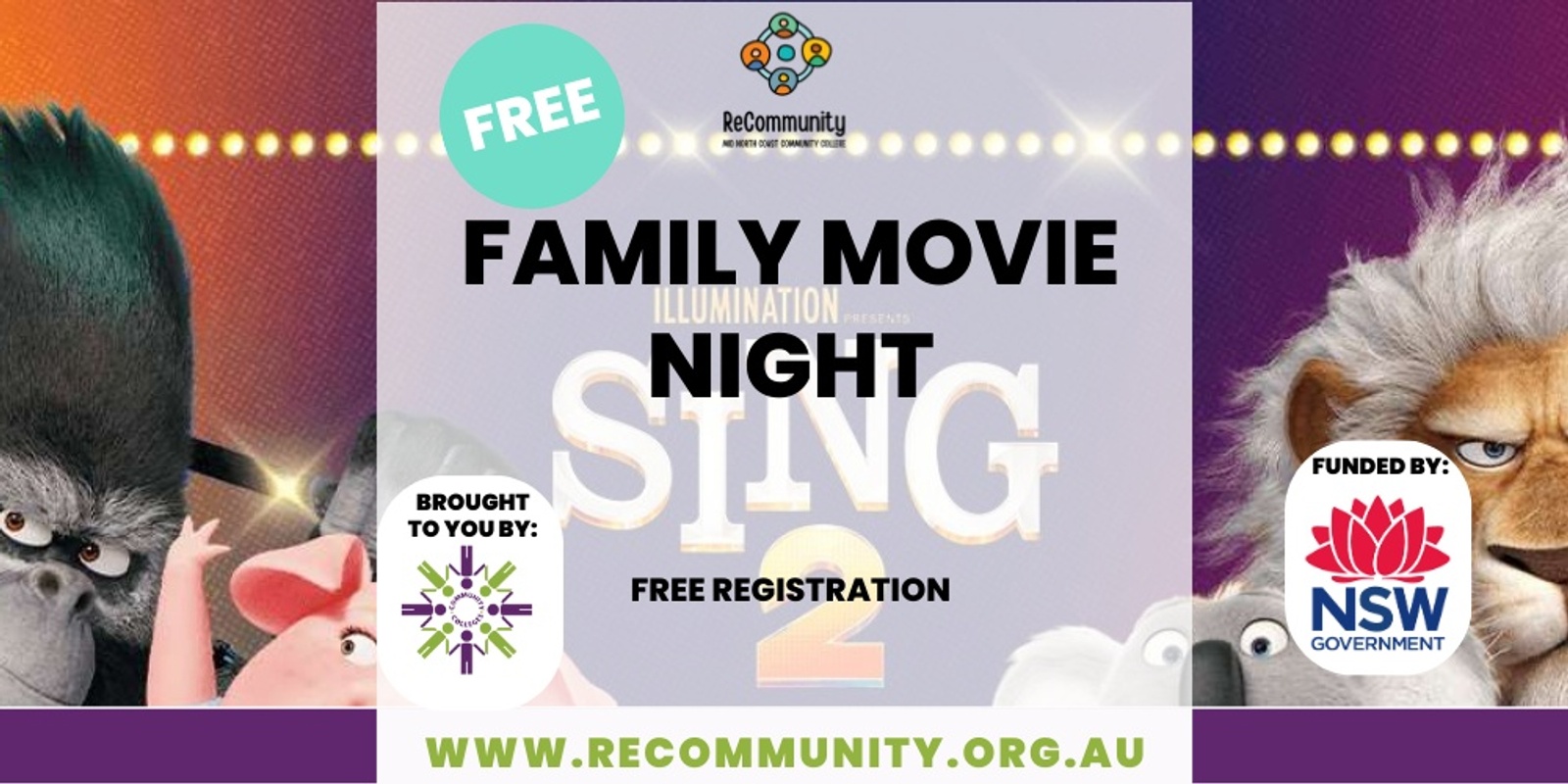 Banner image for Family Movie Night  - WAUCHOPE - Recommunity & Share the Love Collaboration
