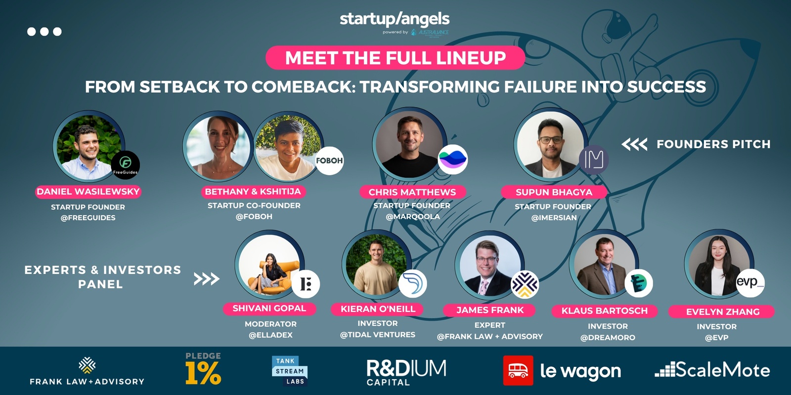 Banner image for Startup&Angels | From Setback to Comeback: Transforming Failure into Success | Sydney