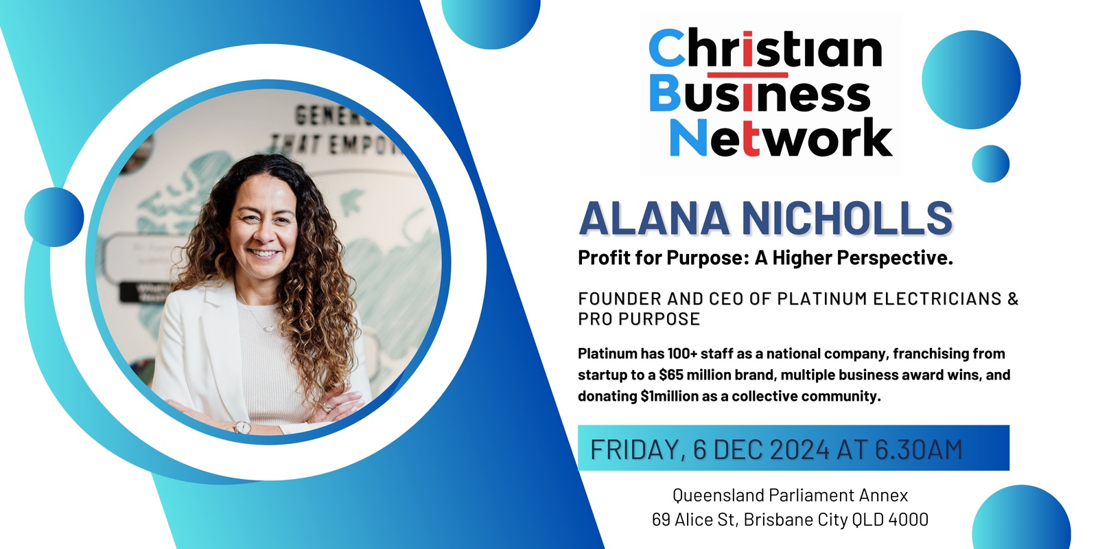 Banner image for CBN Brisbane Breakfast with Alana Nicholls