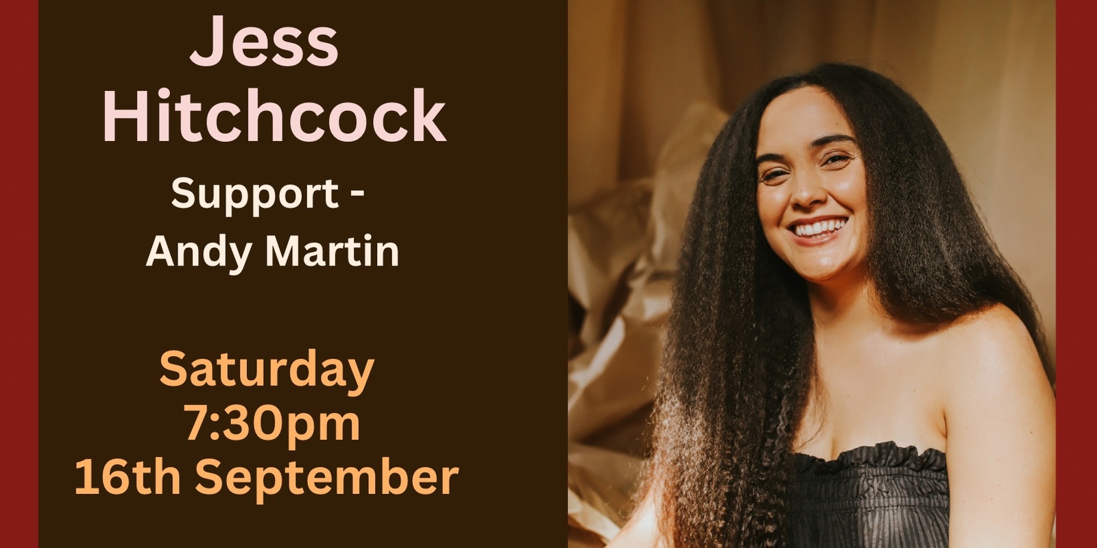 Banner image for Jess Hitchcock and support Andy Martin