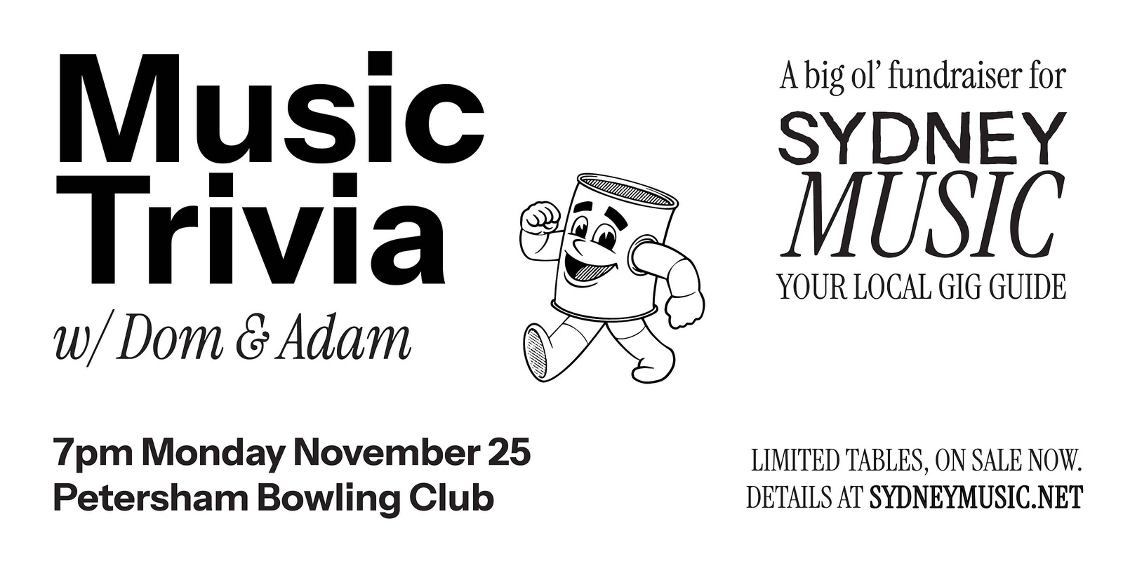 Banner image for Music Trivia with Dom & Adam - A SydneyMusic.net Fundraiser