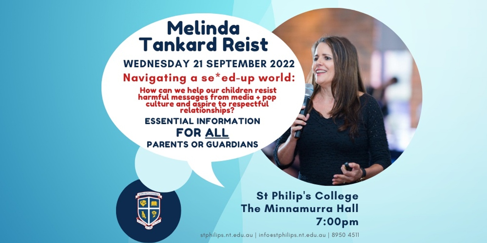 Banner image for Melinda Tankard Reist - Navigating a se*ed-up world: How can we help our children resist harmful messages from media + pop culture and aspire to respectful relationships?