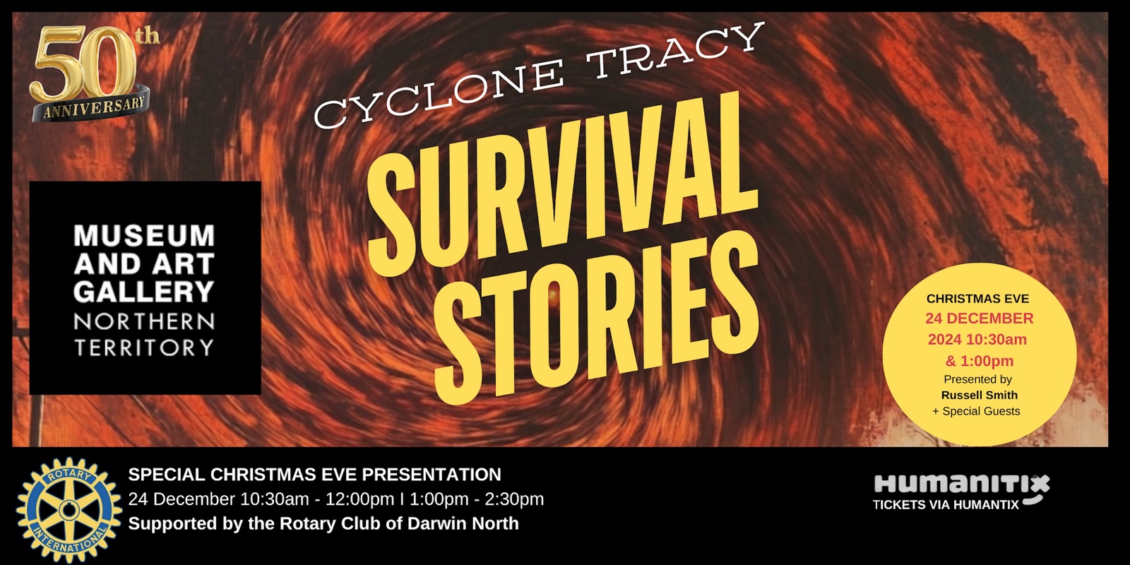 Banner image for  Cyclone Tracy: Survival Stories  (MAGNT) Christmas Eve Special Performances 