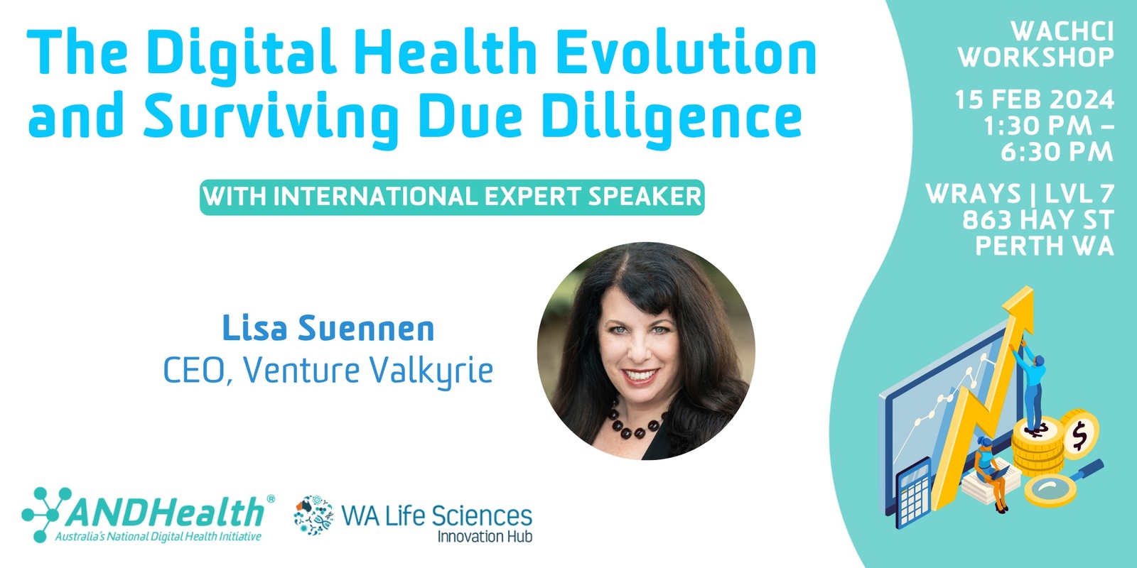Banner image for The Digital Health Evolution and Surviving Due Diligence with Lisa Suennen