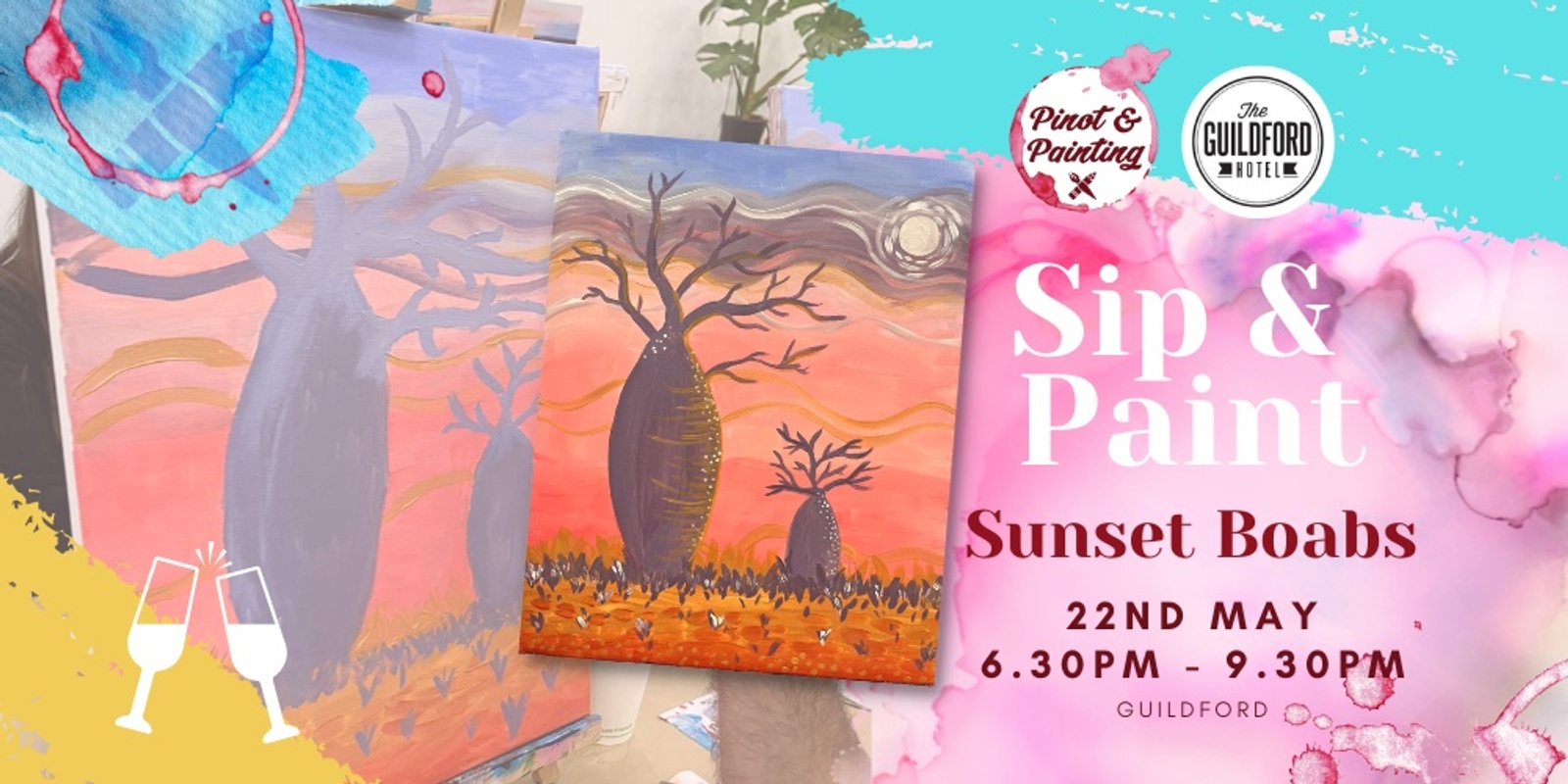 Banner image for Sunset Boabs - Sip & Paint @ The Guildford Hotel