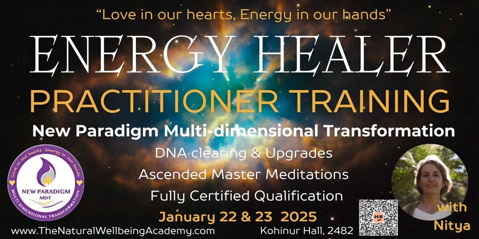 Banner image for Energy Healer Practitioner Training. (New Paradigm Multi-Dimensional Transformation)