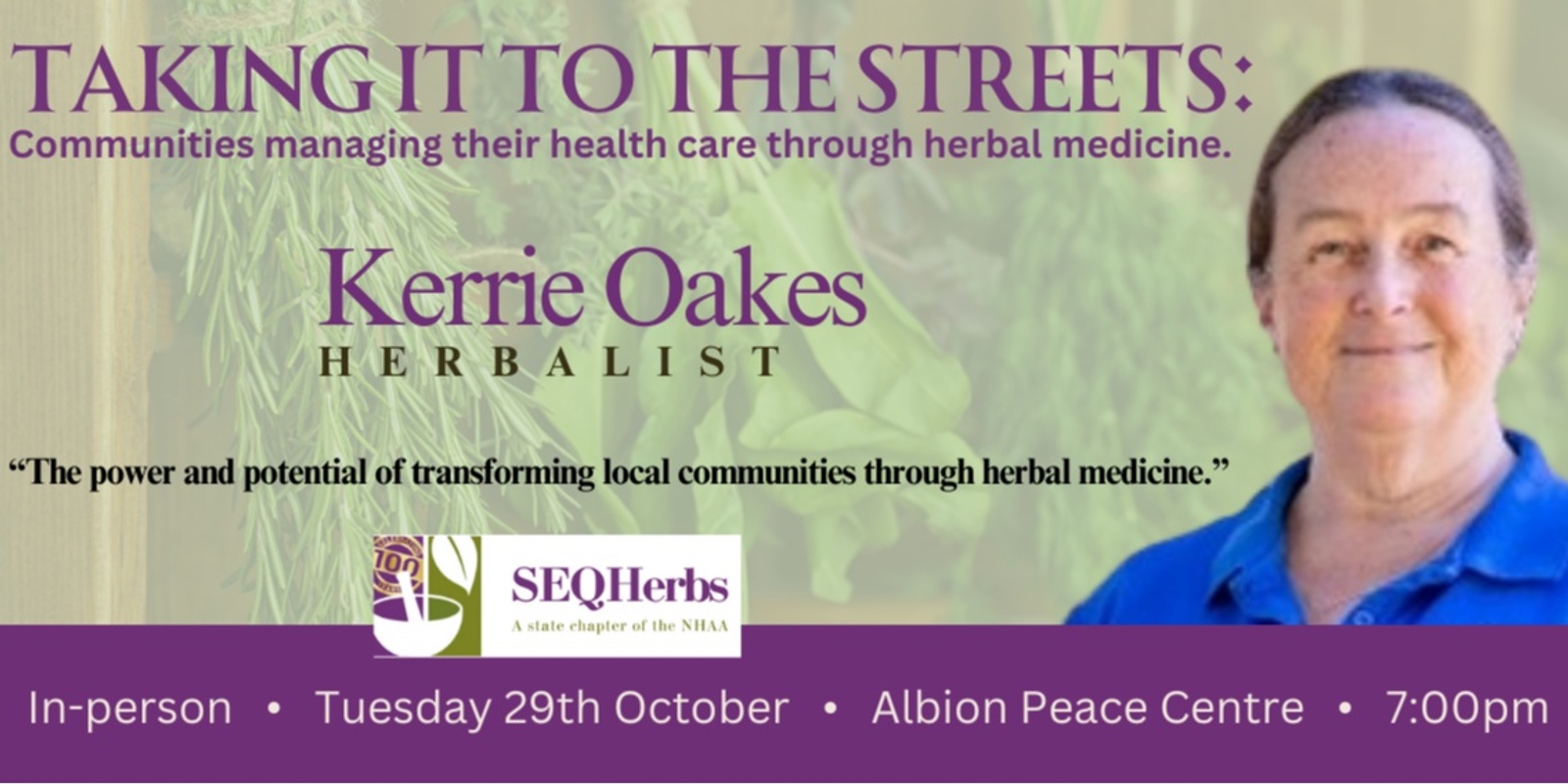 Banner image for Taking It To The Streets:  Communities Managing Their Health Care Through Herbal Medicine