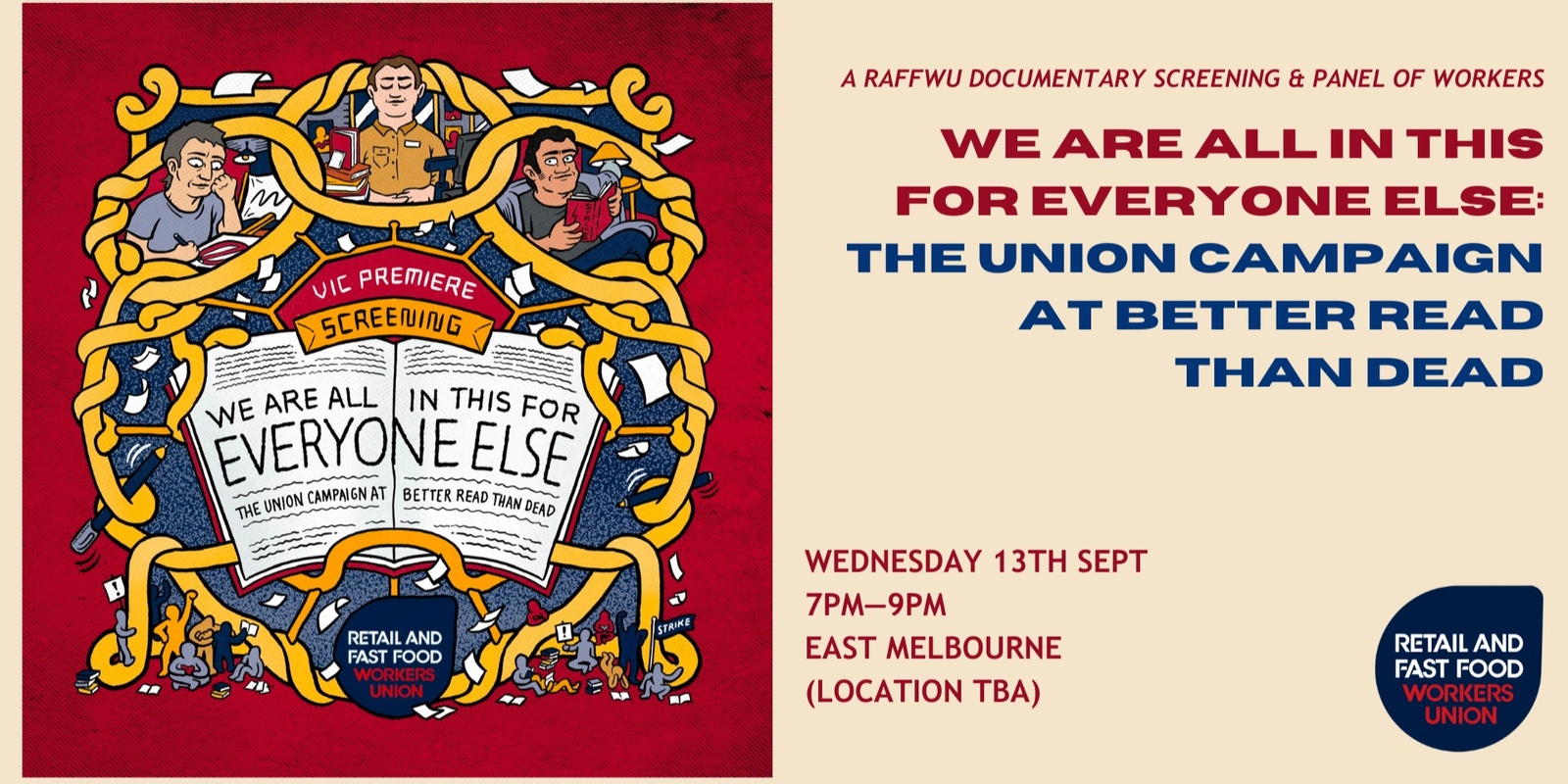 Banner image for RAFFWU Documentary Screening: the BRTD Union Campaign *Melbourne*