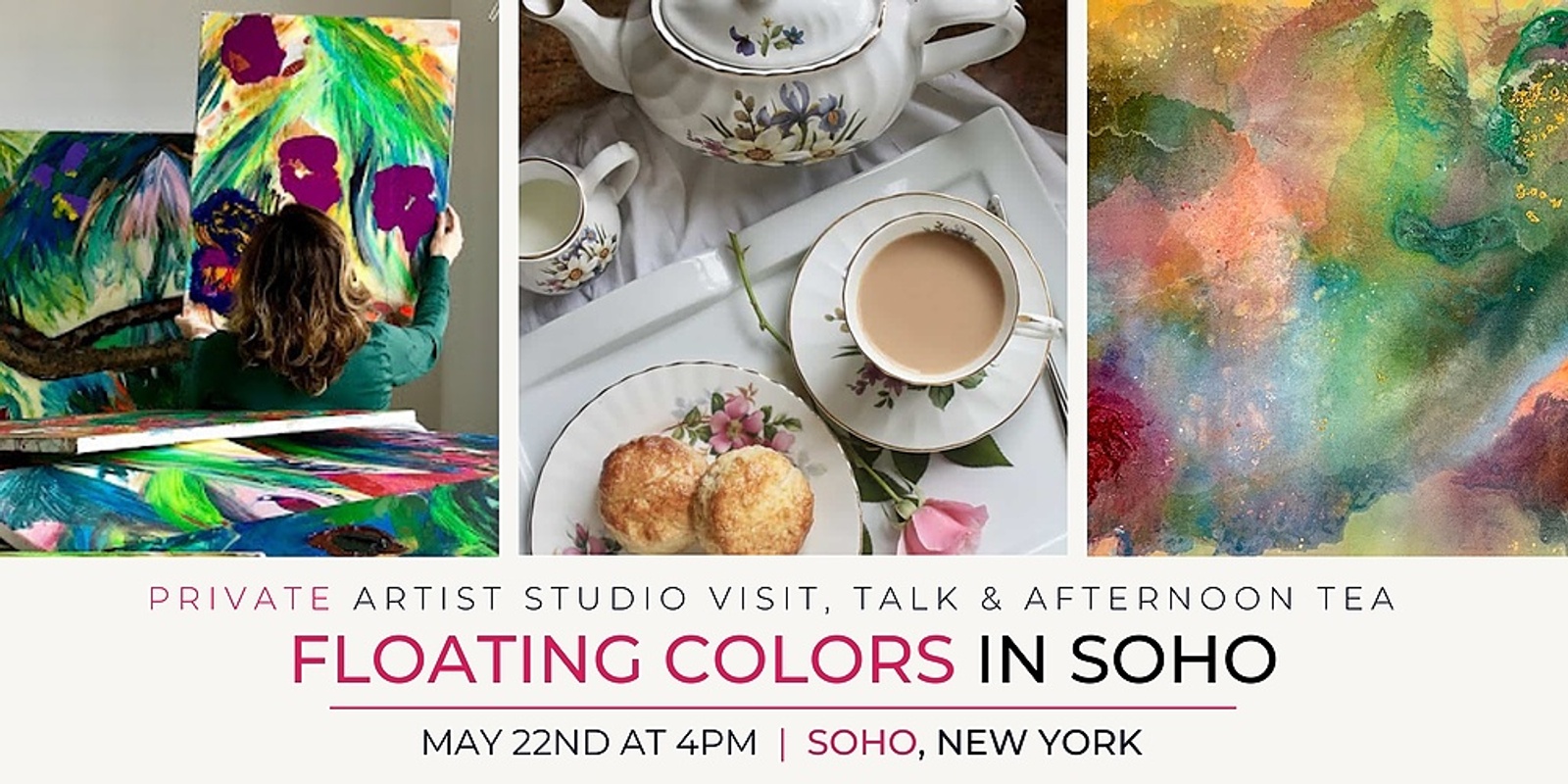 Banner image for Floating Colors: Private Artist Studio Visit, Talk & Afternoon Tea in SOHO