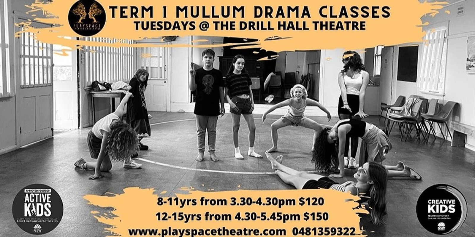 Banner image for Mullumbimby Drill Hall Drama Tuesdays 12-15yrs Term 1 2023
