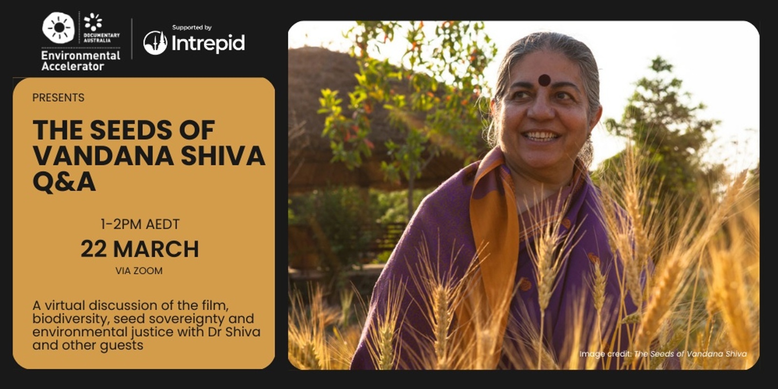 Banner image for The Seeds of Vandana Shiva Q&A