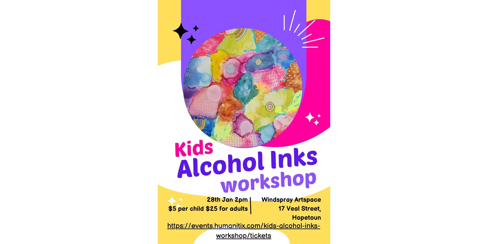 Banner image for Kids Alcohol Inks Workshop