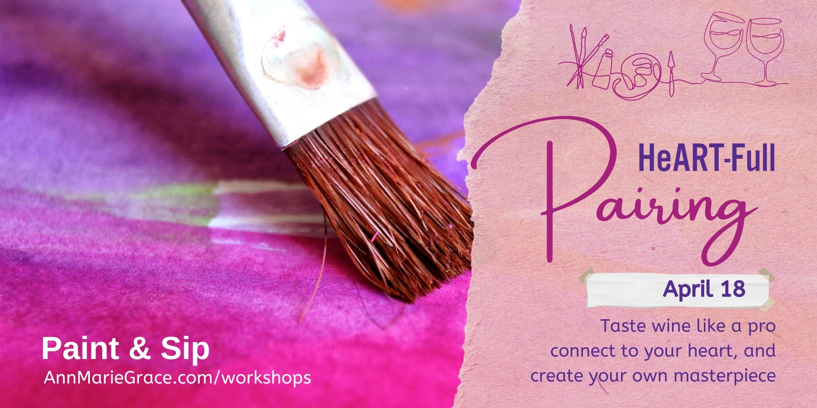 Banner image for Paint & Sip - A HeART-Full Pairing: Fine Wine & Painting Masterclass