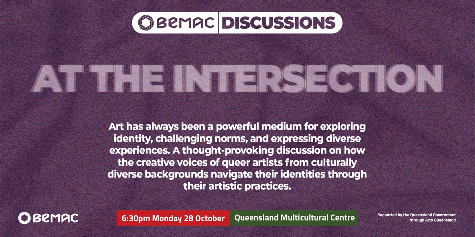 Banner image for BEMAC Discussions: At the Intersection (Live and Streamed)