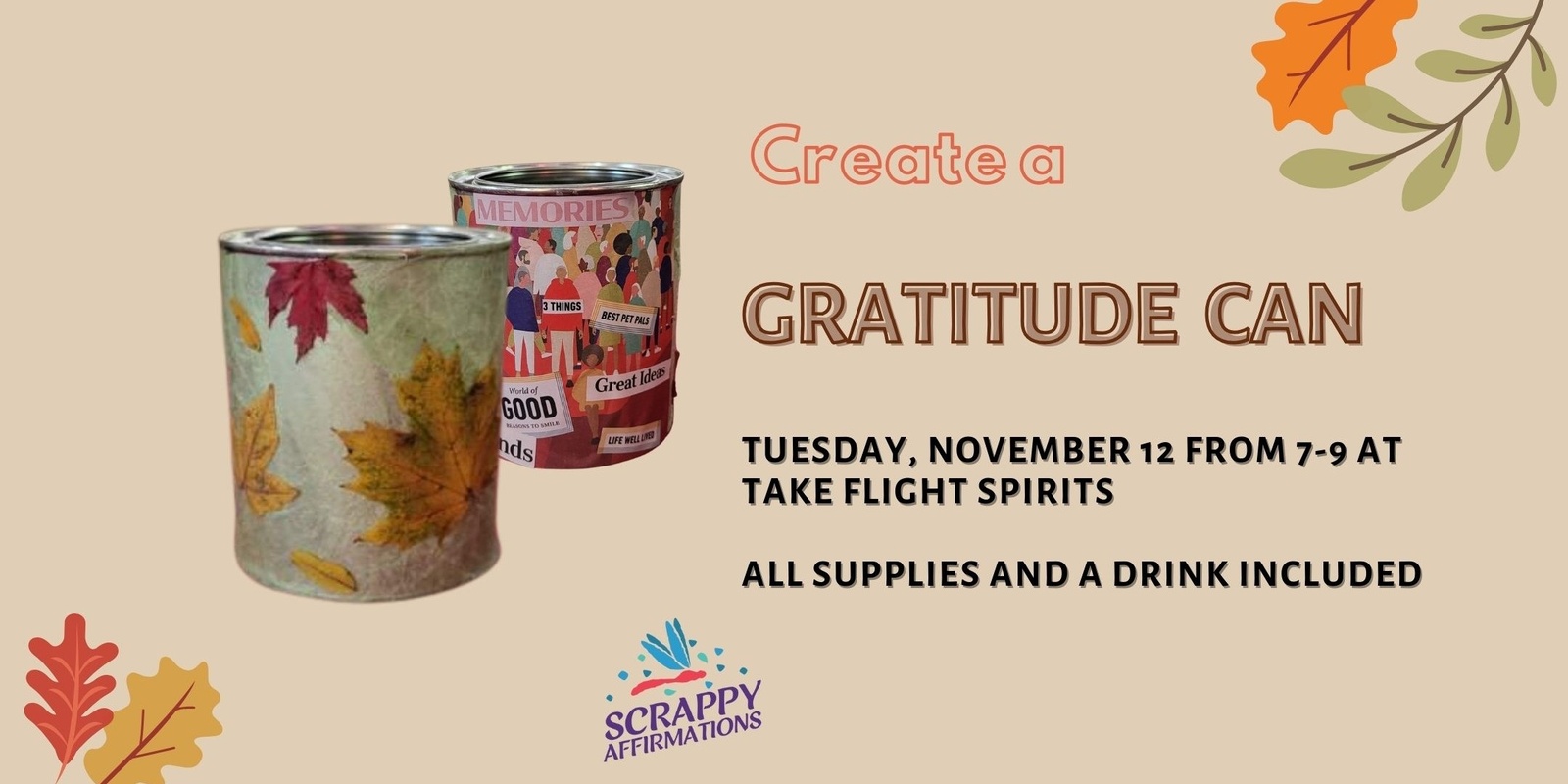 Banner image for Crafts & Cocktails: Gratitude Cans