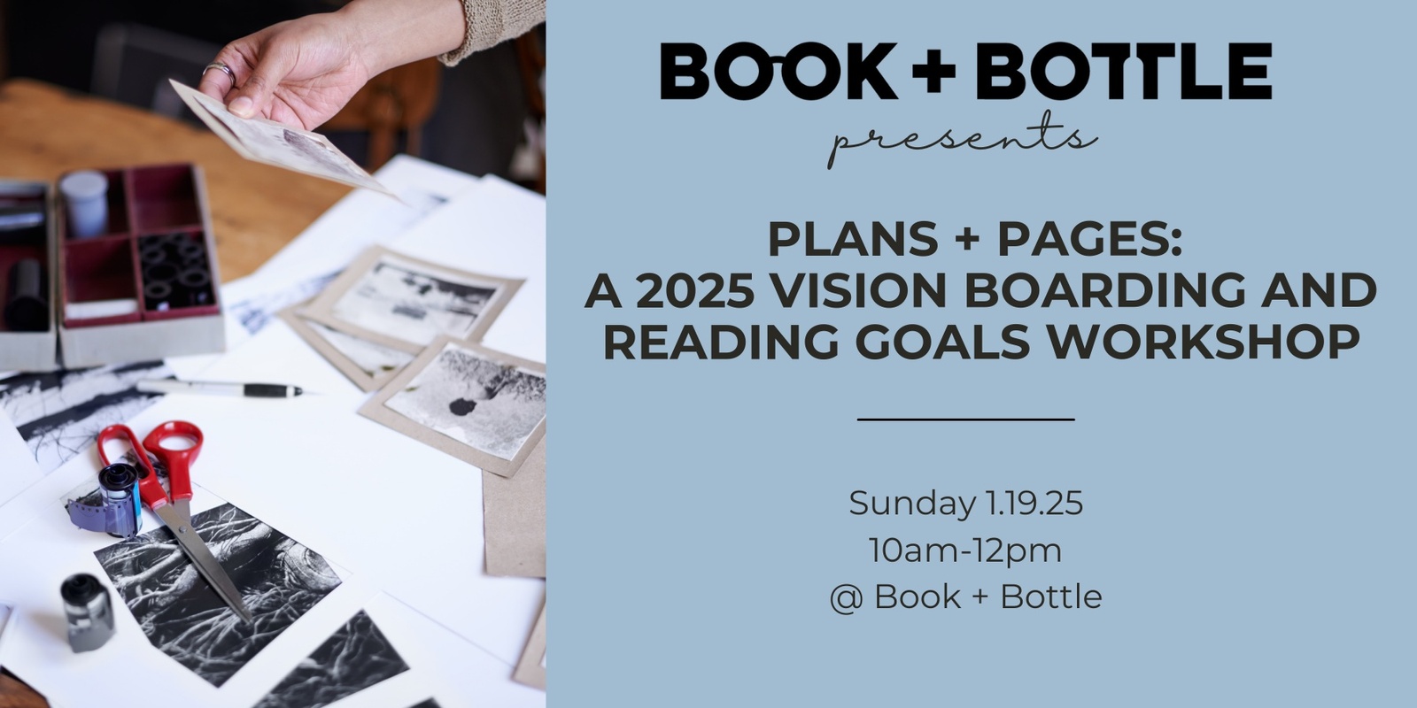 Banner image for Plans + Pages: A 2025 Vision Boarding and Reading Goals Workshop