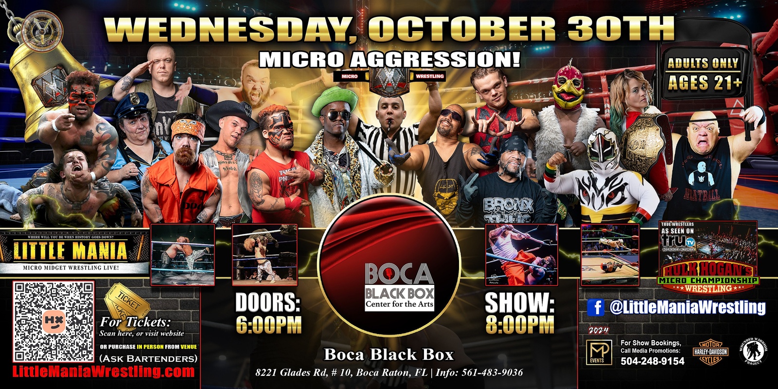 Banner image for Boca Raton, FL - Micro Wrestling All * Stars @ Boca Black Box: Little Mania Wrestling Rips through the Ring