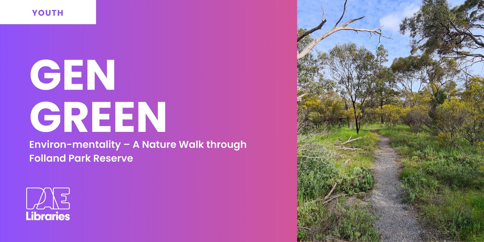 Banner image for Gen Green - Environ-mentality – A Nature Walk through Folland Park Reserve