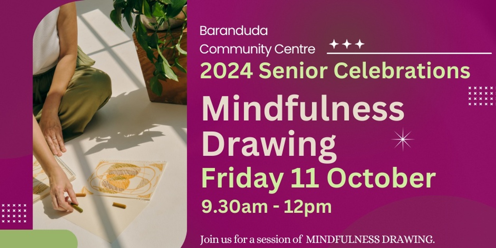 Banner image for SENIORS WEEK activities MINDFULNESS DRAWING CLASS