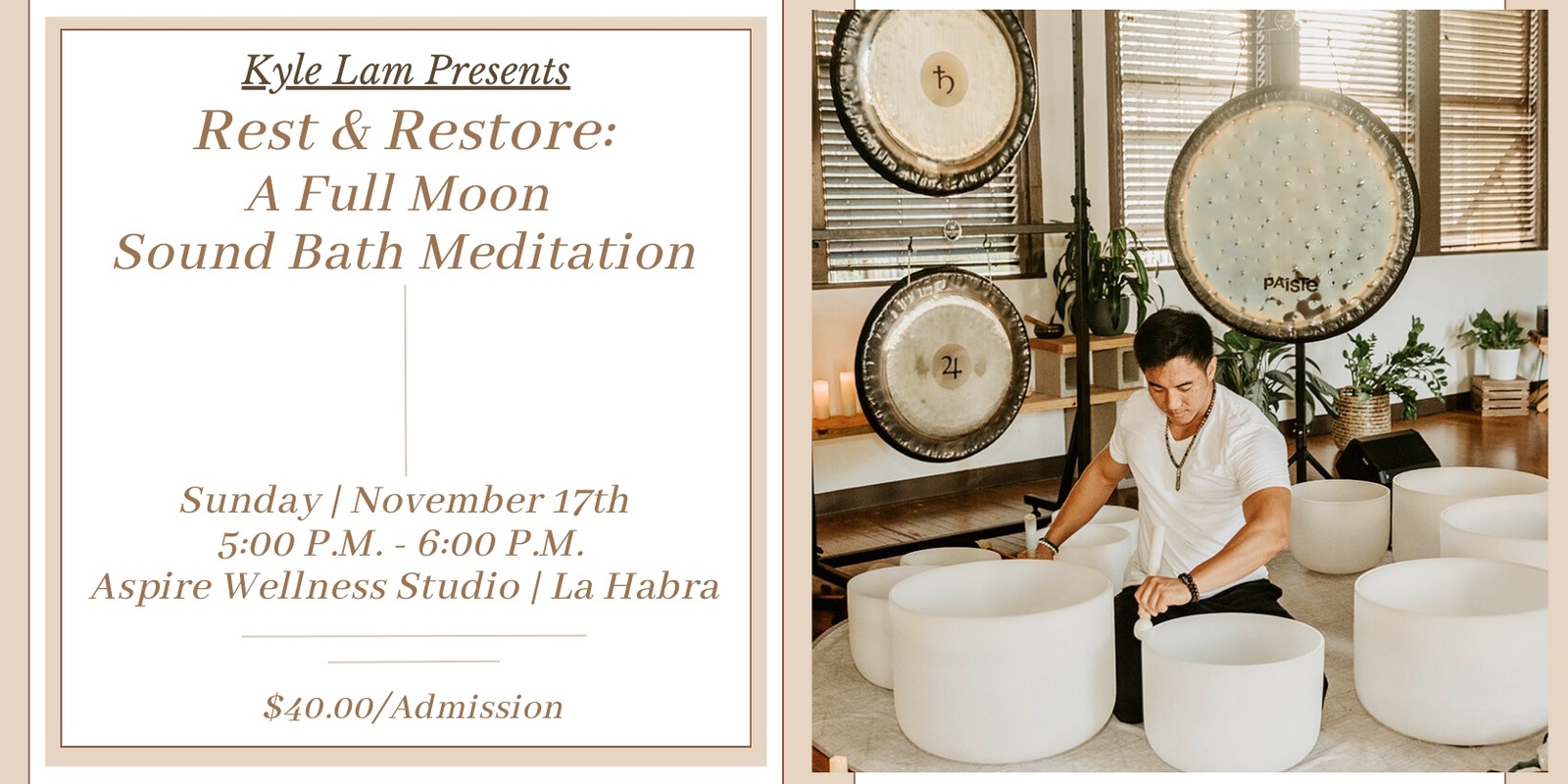 Banner image for Rest & Restore: A Full Moon Sound Bath Meditation (La Habra)