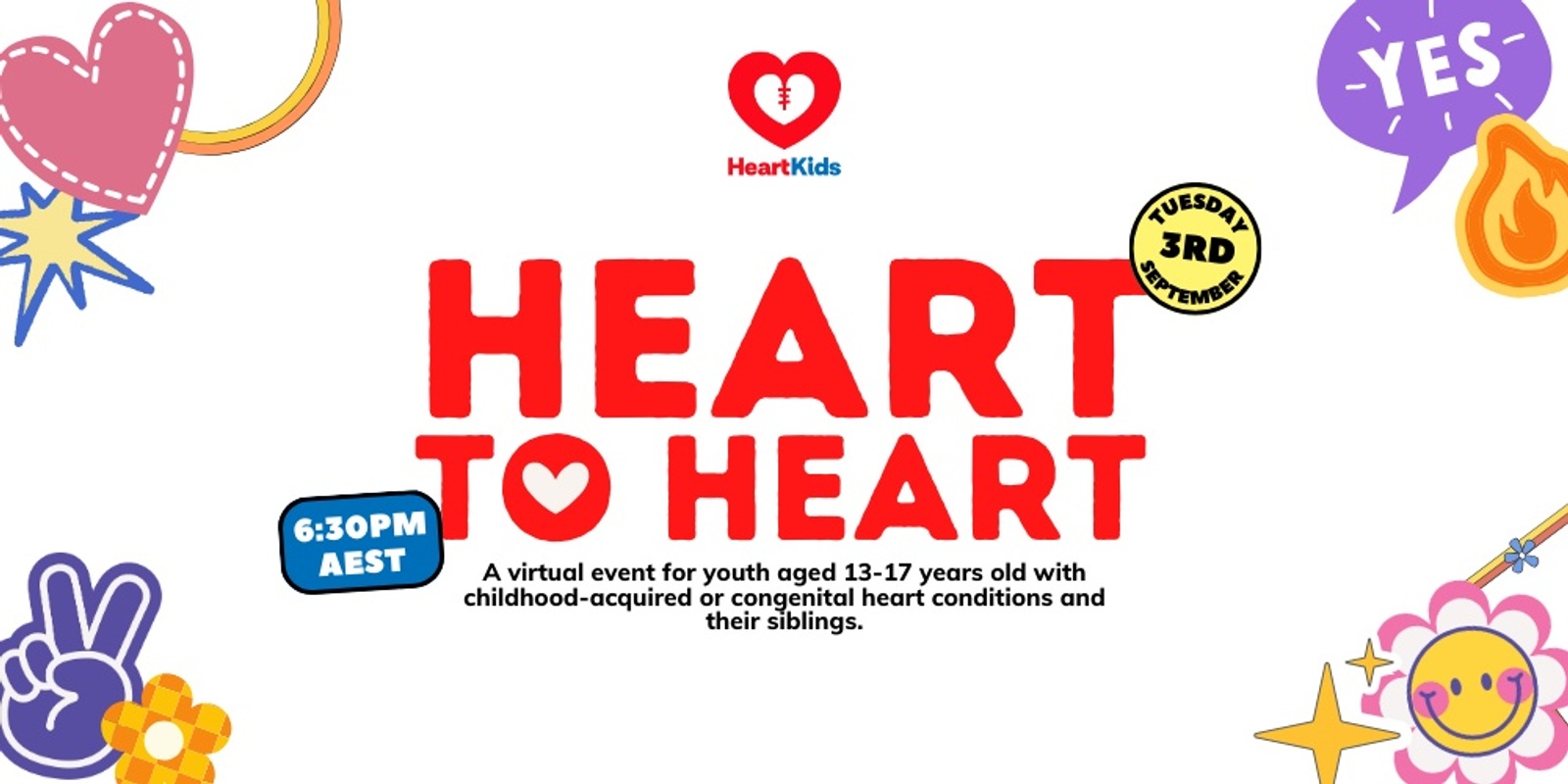 Banner image for Heart to Heart: A Free Virtual Event for Teenagers Aged 13-17 with Congenital and Childhood-Acquired Heart Conditions