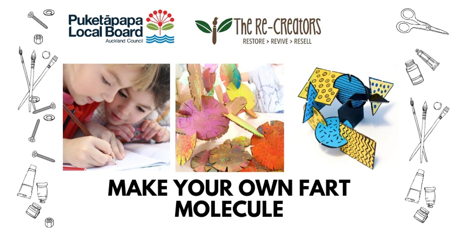 Banner image for Make Your Own Fart Molecule - The Climate Gases, Online Workshop, Tuesday 12 October, 10.30am - 11.30am