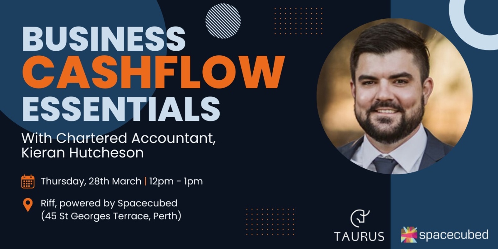 Banner image for Business Cashflow Essentials with Chartered Accountant, Kieran Hutcheson