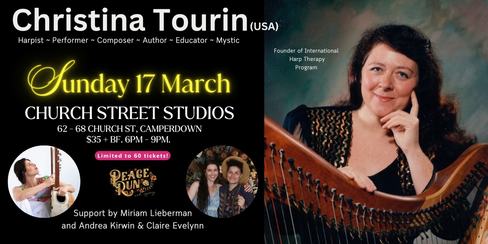 Banner image for Christina Tourin (USA) supported by Miriam Lieberman and Andrea Kirwin & Claire Evelynn