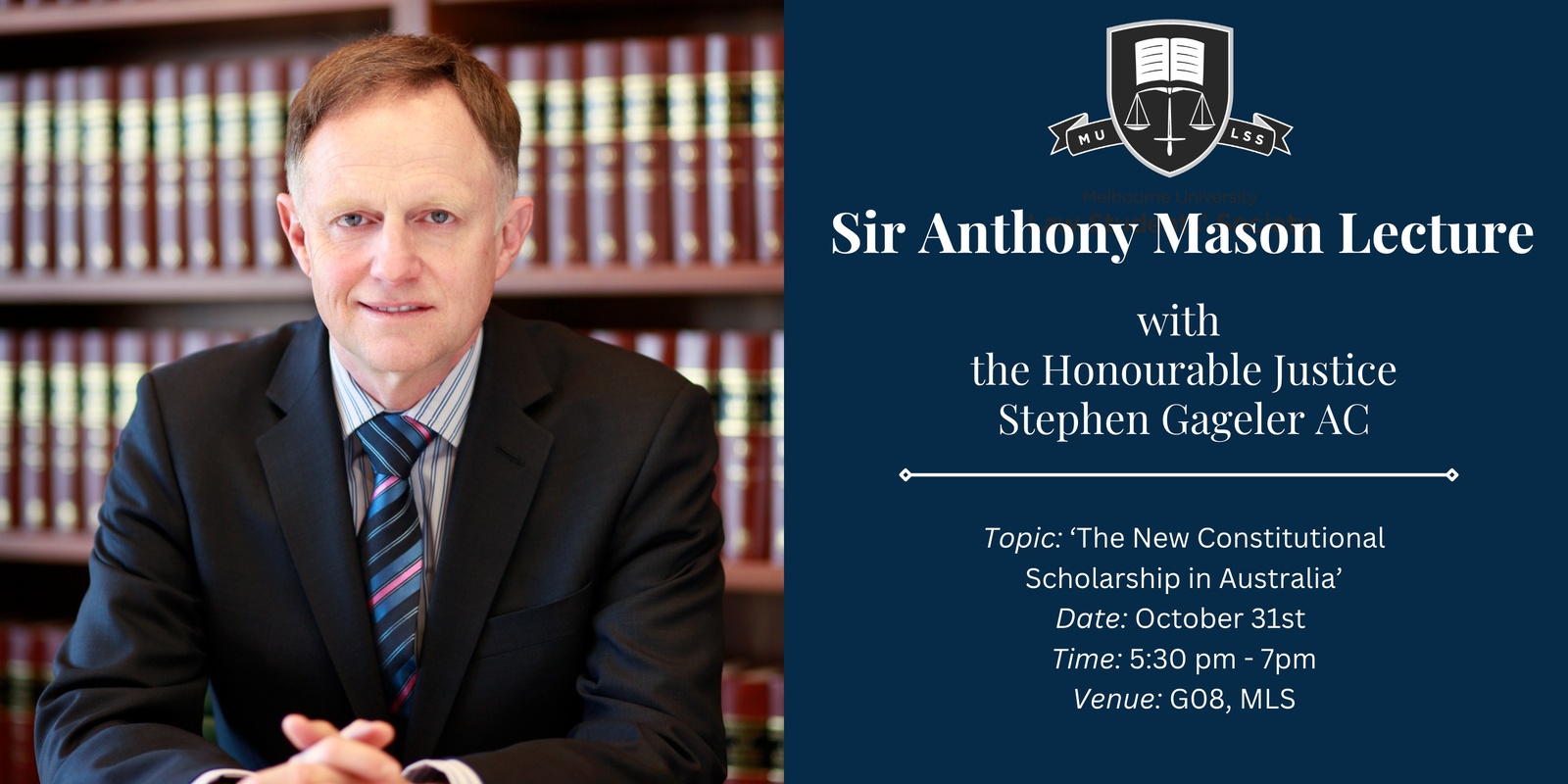 Banner image for Sir Anthony Mason Lecture - with the Honourable Justice Stephen Gageler AC