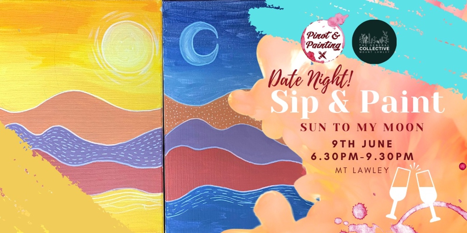 Sun to my Moon - Date Night Sip & Paint @ The General Collective
