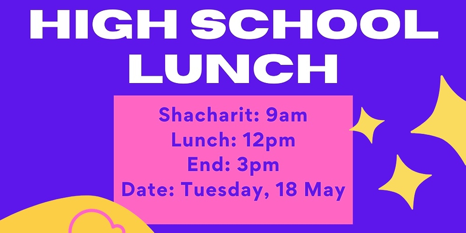 Banner image for High School Shavuot Lunch with Shevet Yuval