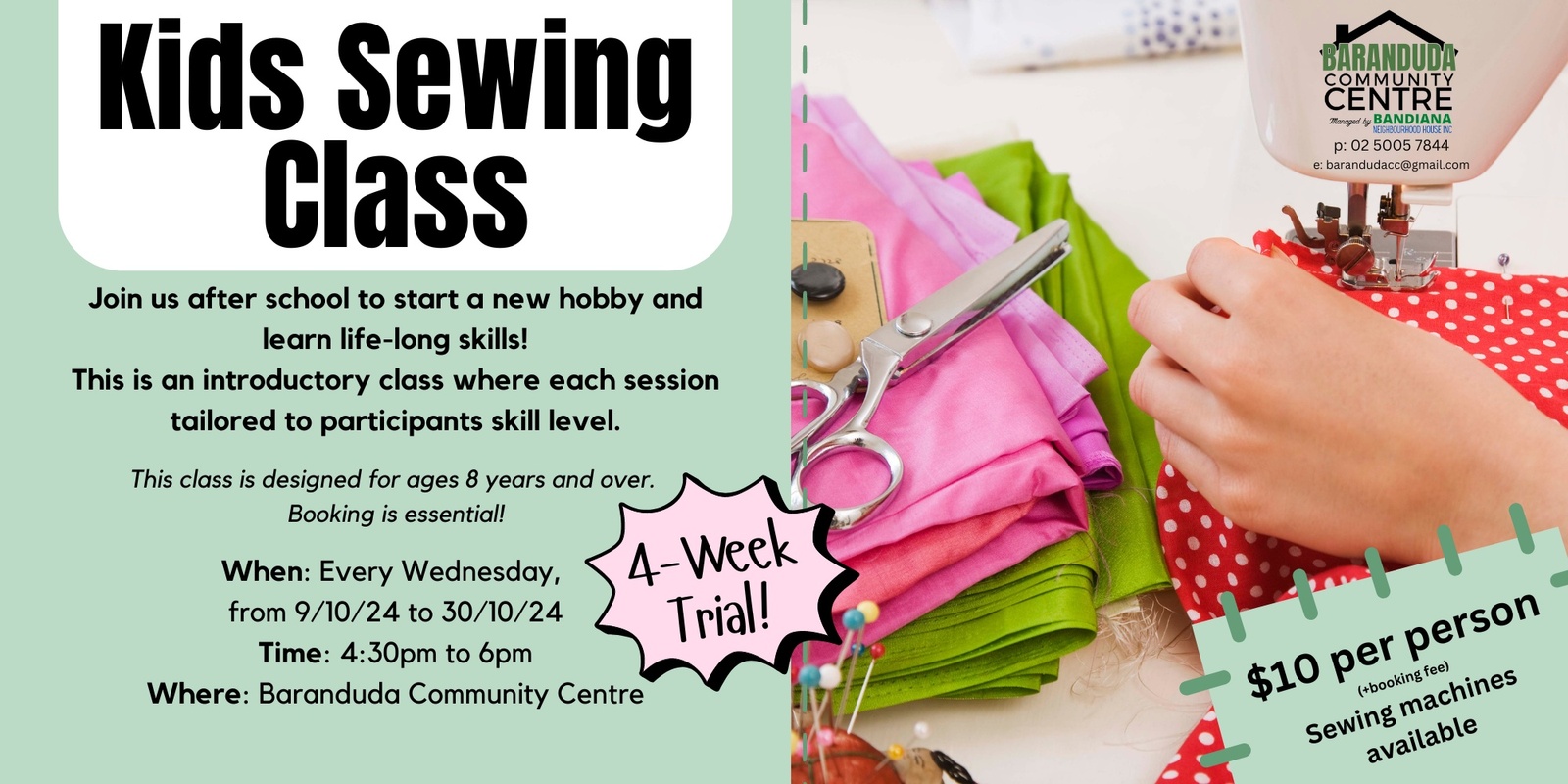 Banner image for Kids Sewing Class - Term 4