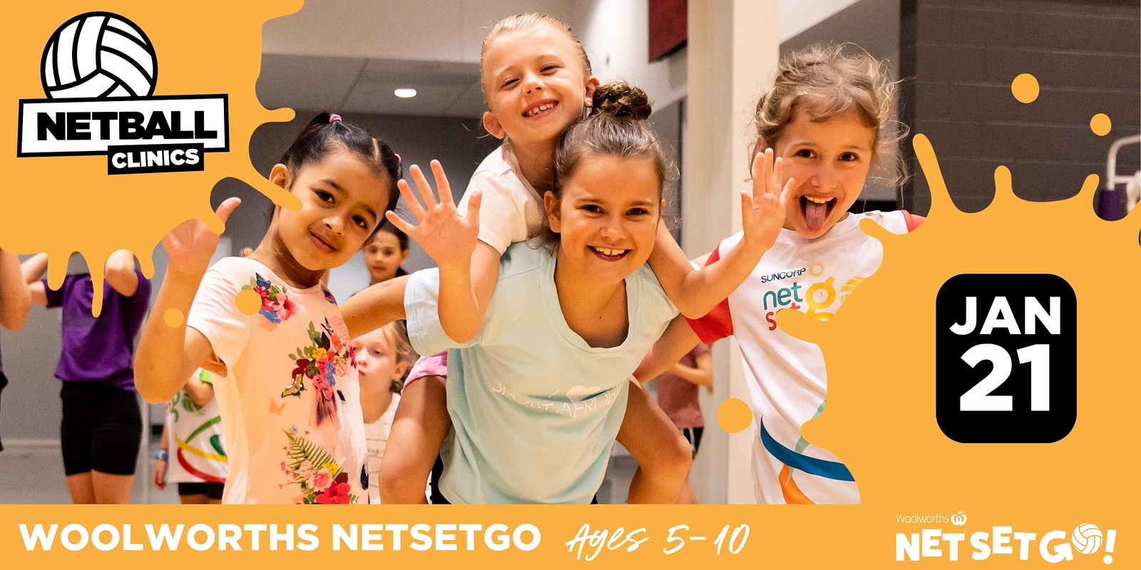 Banner image for WOOLWORTHS NETSETGO (21 JAN) - NISSAN ARENA - AGES 5 - 10