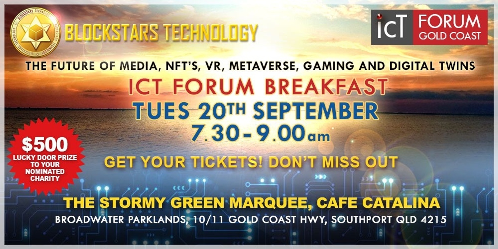 Banner image for ICT Forum Gold Coast presents the Future's Breakfast Series. 