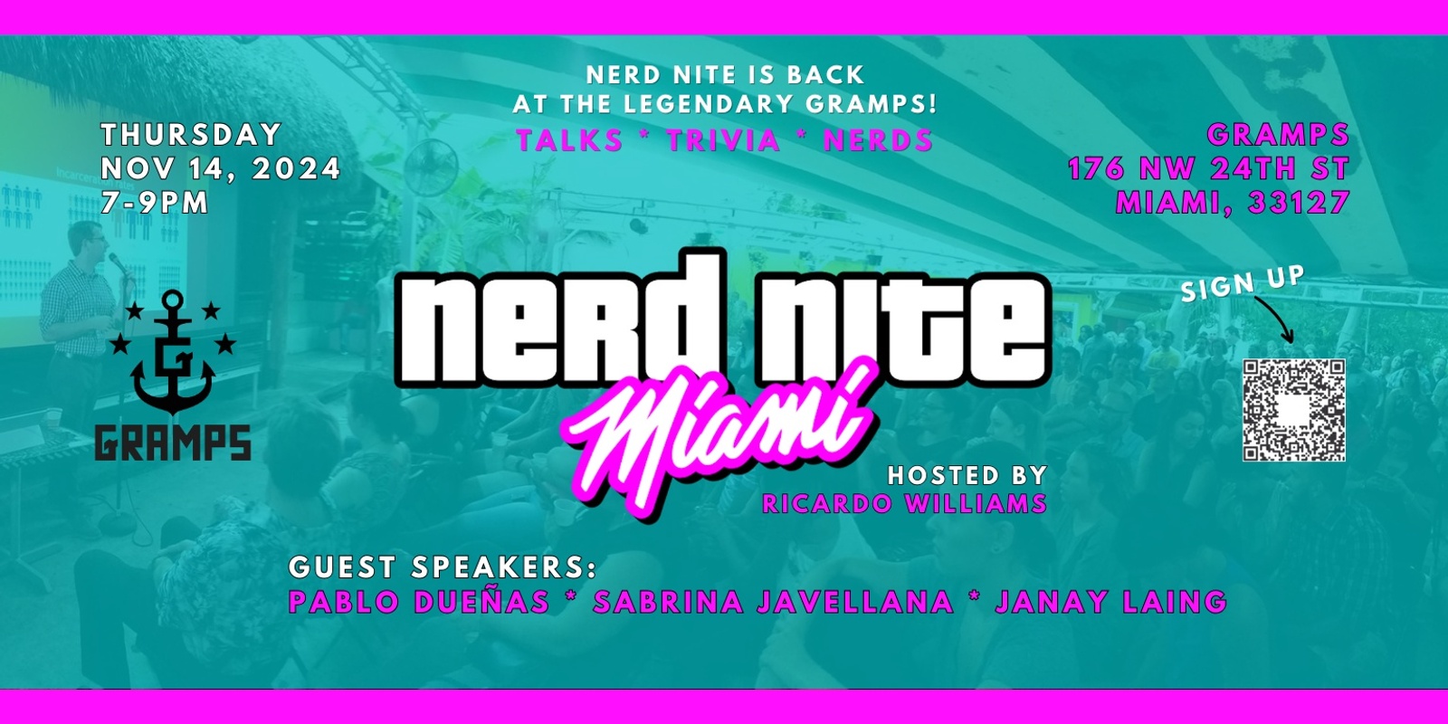 Banner image for Nerd Nite Miami RETURNS Nov 14, 2024