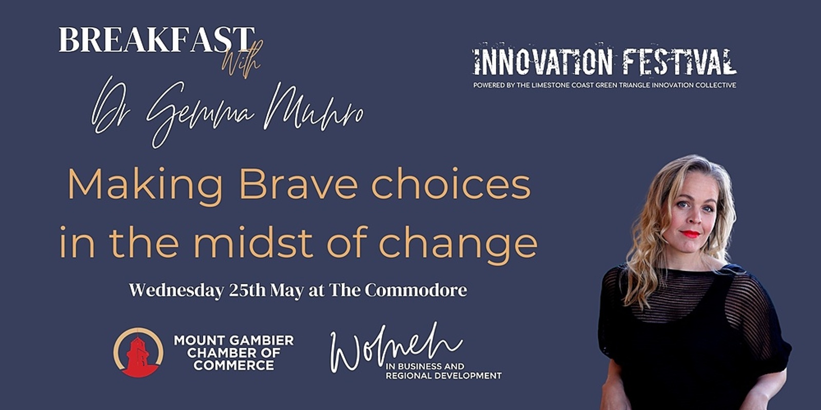Banner image for Making brave choices in the midst of change - Breakfast with Dr Gemma Munro