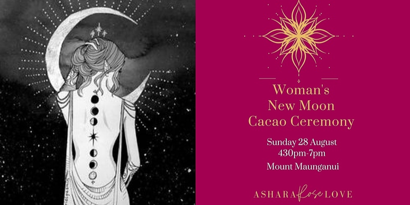 Banner image for Woman's New Moon Cacao Ceremony ~ August