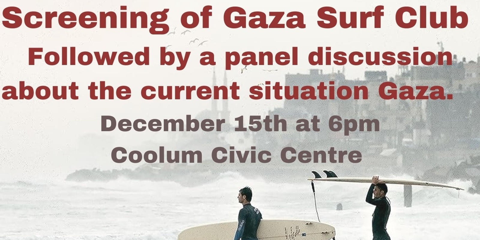 Banner image for Fundraiser for Gaza: Screening "Gaza Surf Club"