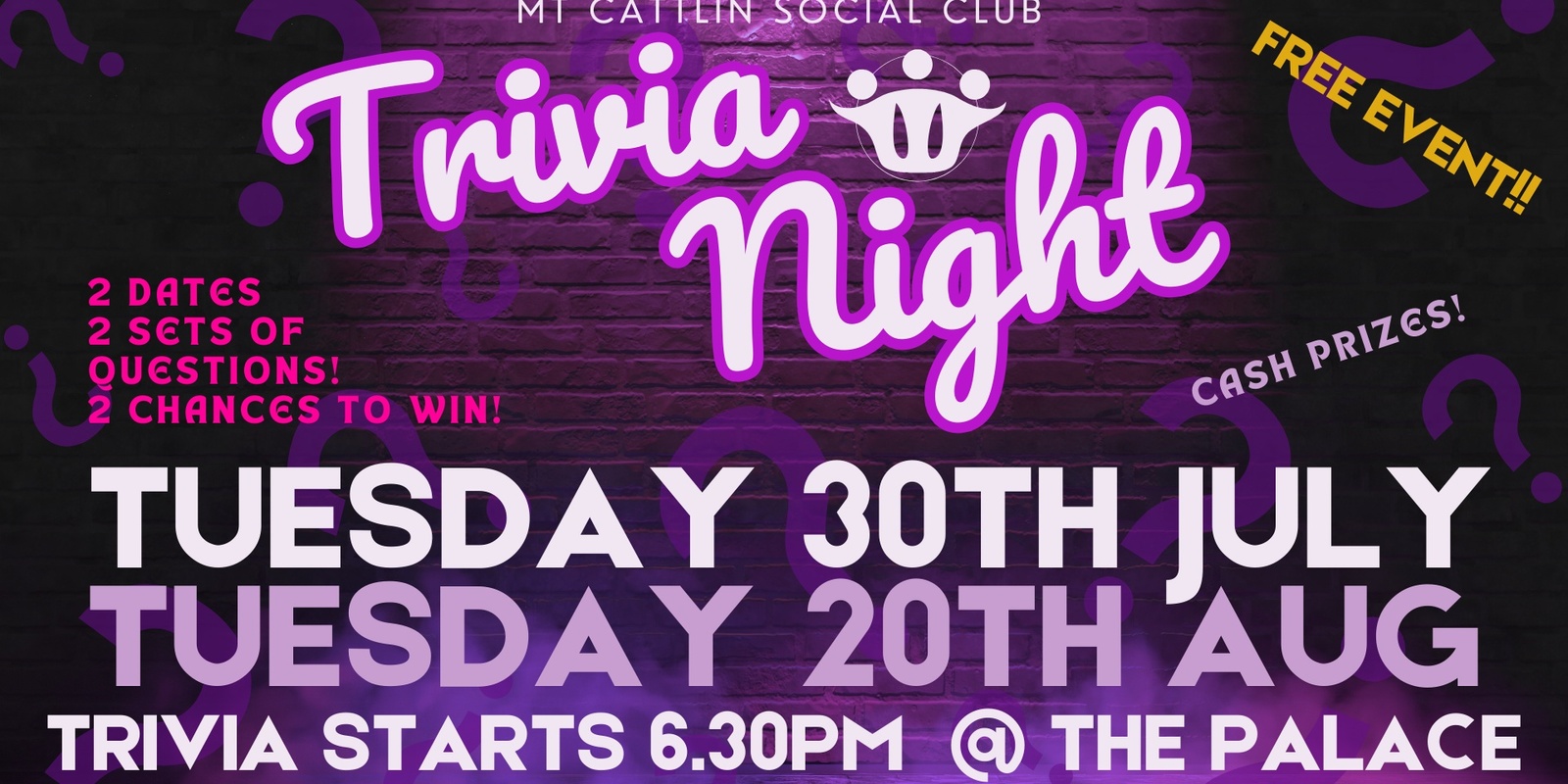 Banner image for Mt Cattlin Social Club | Trivia Night