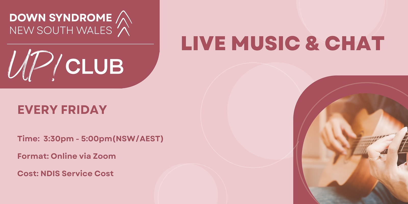 Banner image for UP! Club - Live Music & Chat Friday 22nd November 2024