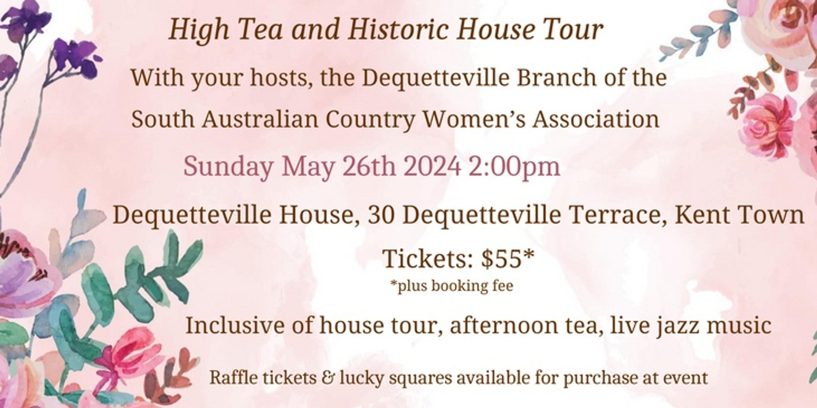 Banner image for SACWA Dequetteville Branch High Tea