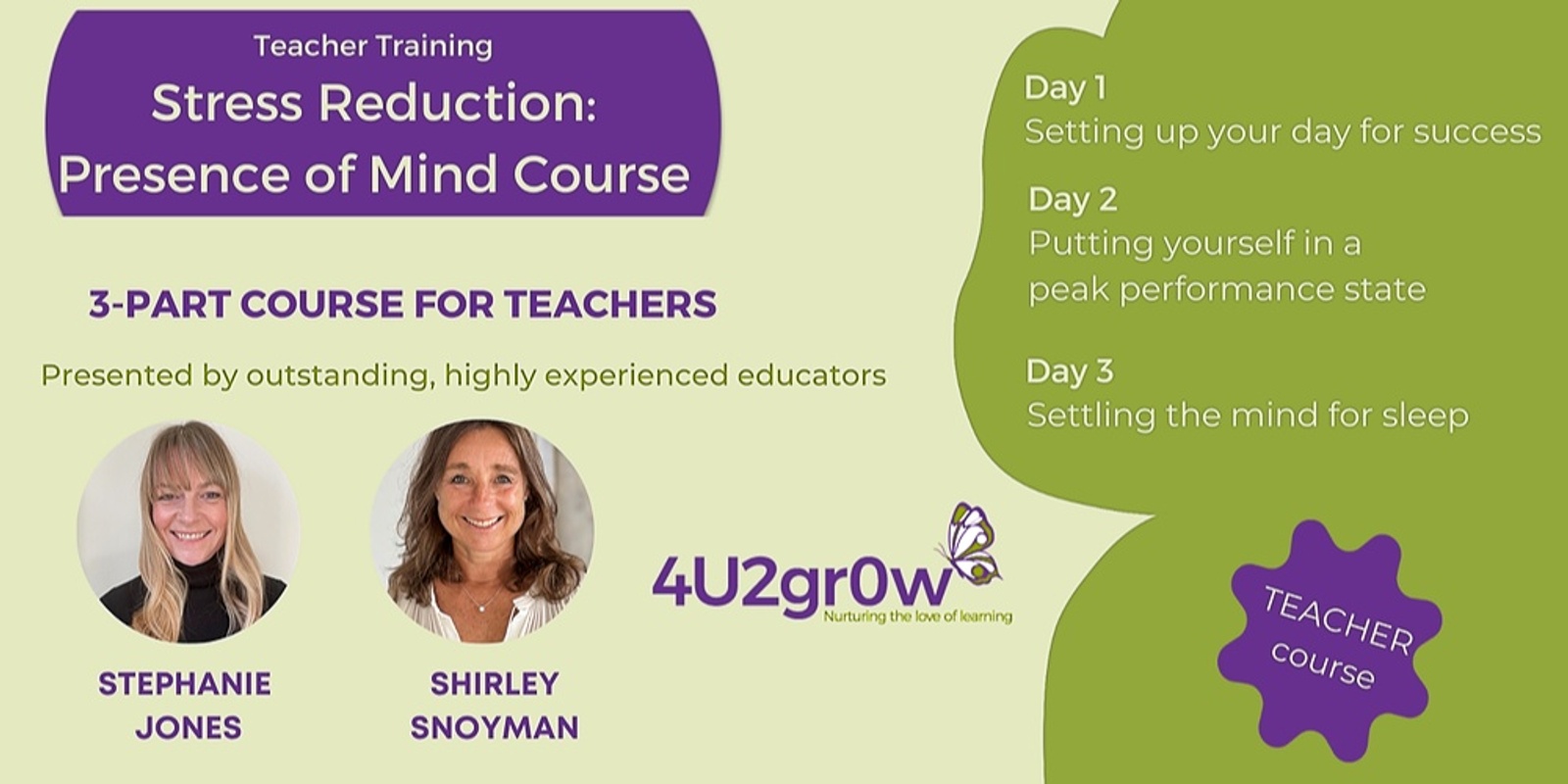 Banner image for Stress Reduction Skills Course for Teachers