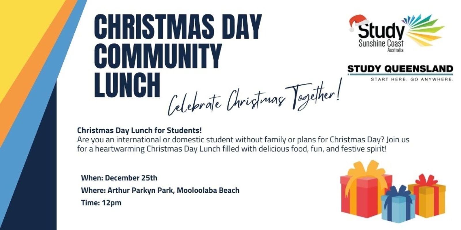 Banner image for Study Sunshine Coast Christmas Day Community Lunch