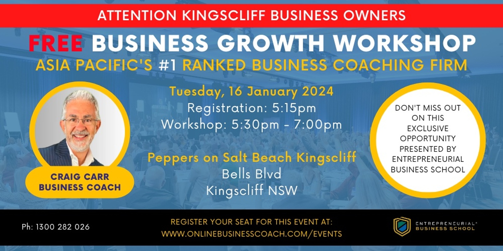 Banner image for Free Business Growth Workshop - Kingscliff (local time)