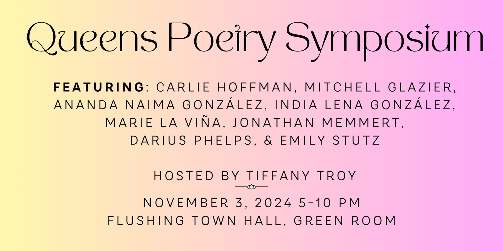 Banner image for Poetry Symposium at the Flushing Town Hall