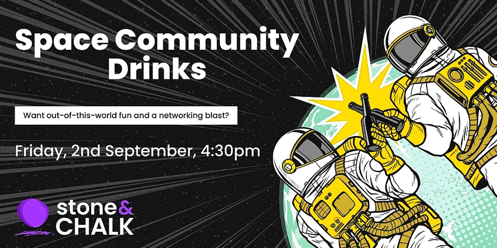 Banner image for September Space Community Drinks at Stone & Chalk Lot Fourteen